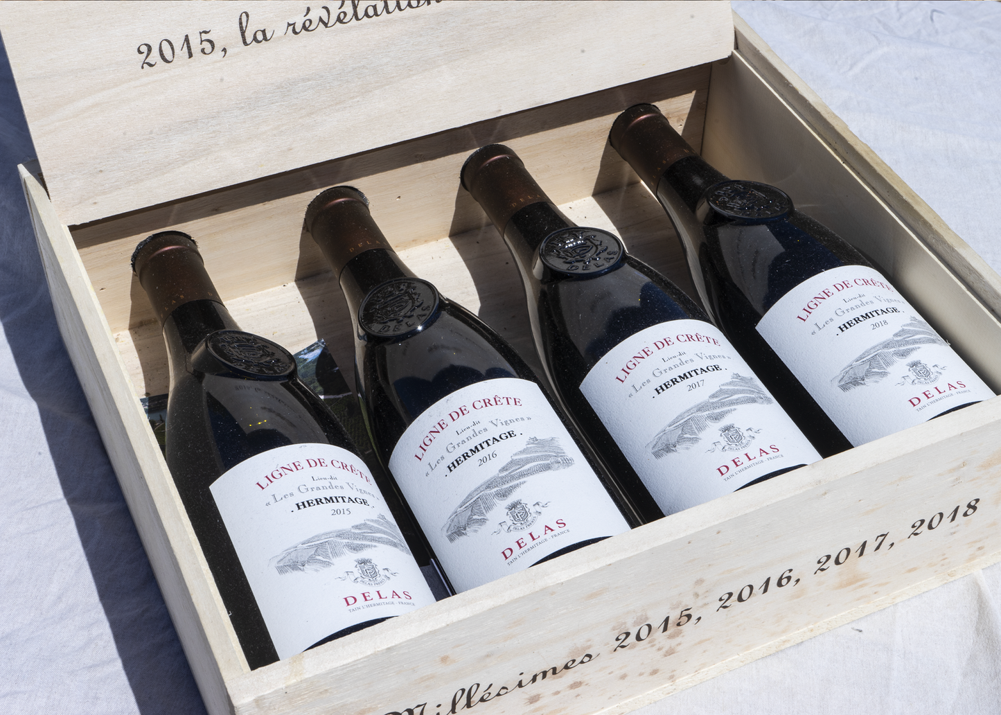 Hermitage - Coffret Bois "LIGNE DE CRÊTE" - 4 MILLÉSIMES