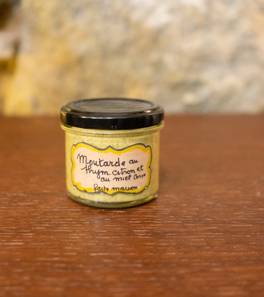 Moutarde au Thym Citron et au Miel Corse fait maison